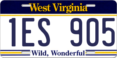 WV license plate 1ES905