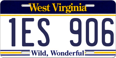 WV license plate 1ES906