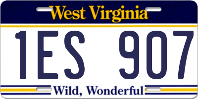 WV license plate 1ES907