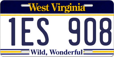 WV license plate 1ES908