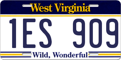 WV license plate 1ES909