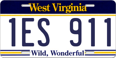 WV license plate 1ES911