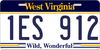 WV license plate 1ES912