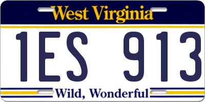 WV license plate 1ES913