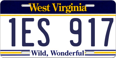 WV license plate 1ES917