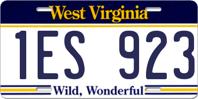 WV license plate 1ES923