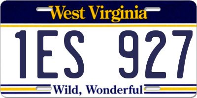 WV license plate 1ES927