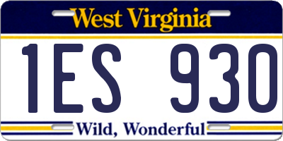 WV license plate 1ES930