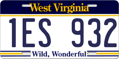 WV license plate 1ES932