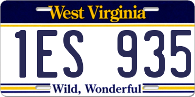 WV license plate 1ES935