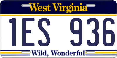 WV license plate 1ES936