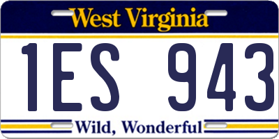 WV license plate 1ES943