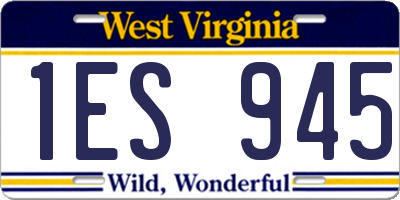 WV license plate 1ES945