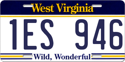 WV license plate 1ES946