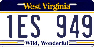 WV license plate 1ES949