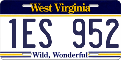 WV license plate 1ES952