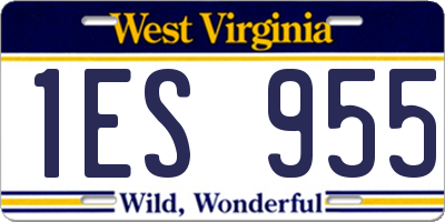 WV license plate 1ES955