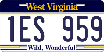 WV license plate 1ES959