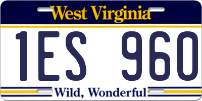 WV license plate 1ES960