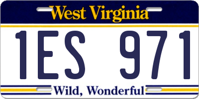 WV license plate 1ES971