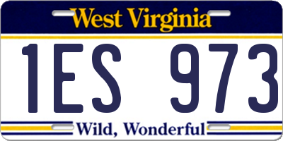 WV license plate 1ES973