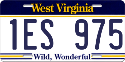 WV license plate 1ES975
