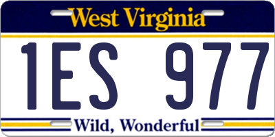 WV license plate 1ES977