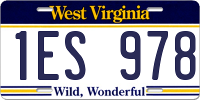 WV license plate 1ES978