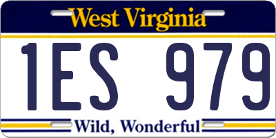WV license plate 1ES979