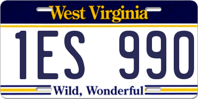 WV license plate 1ES990