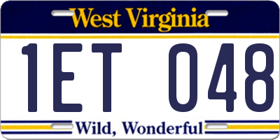 WV license plate 1ET048