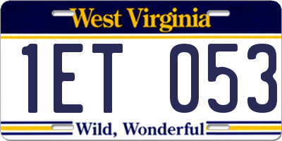 WV license plate 1ET053