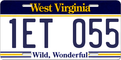 WV license plate 1ET055