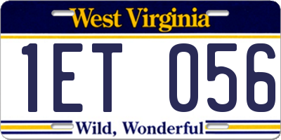 WV license plate 1ET056