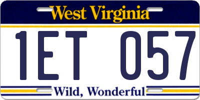 WV license plate 1ET057
