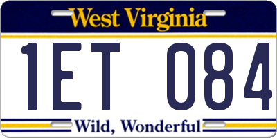 WV license plate 1ET084