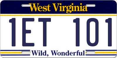 WV license plate 1ET101