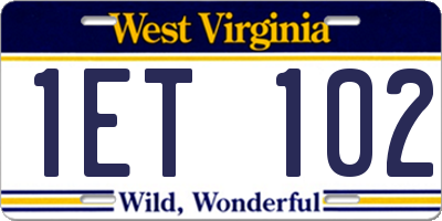 WV license plate 1ET102