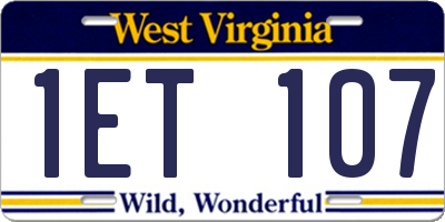 WV license plate 1ET107
