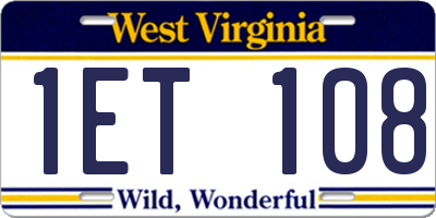 WV license plate 1ET108