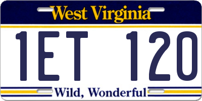 WV license plate 1ET120