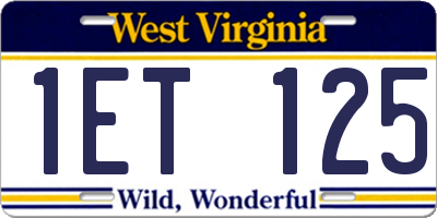 WV license plate 1ET125