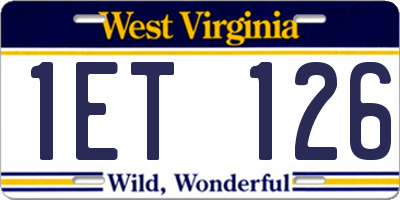 WV license plate 1ET126