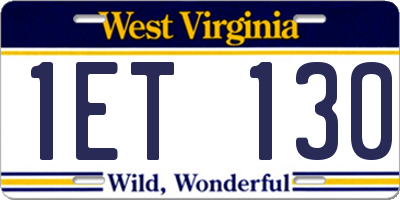 WV license plate 1ET130