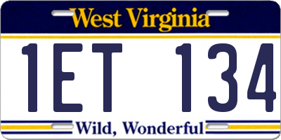 WV license plate 1ET134