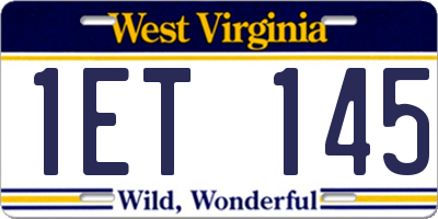 WV license plate 1ET145