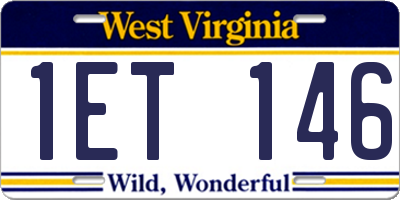 WV license plate 1ET146