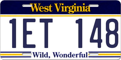 WV license plate 1ET148