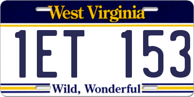 WV license plate 1ET153