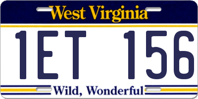 WV license plate 1ET156